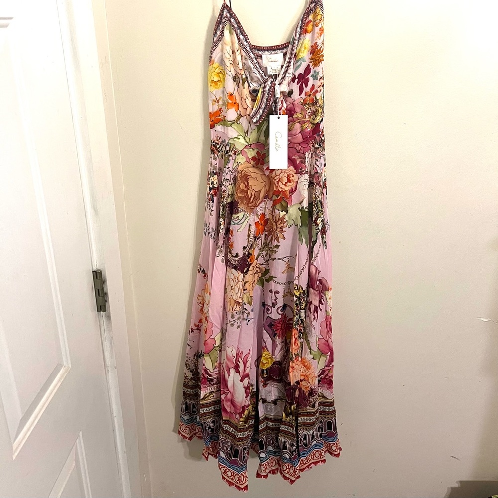 CAMILLA
Germain Crystal-Trimmed Mixed-Print Silk Maxi Dress - Picture 3 of 9